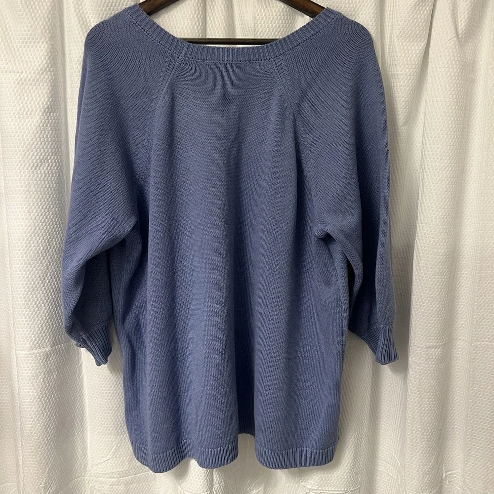 NWOT Pioneer Woman Cornflower Blue Embroidered Sweater CottageCore GrannyCore XL